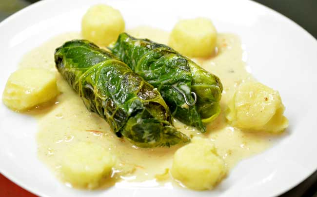 Kohlrouladen mit Gnocchi